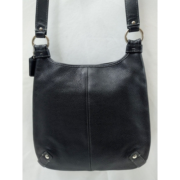 Coach Penelope Black Pebbled Leather Zipper Pockets Crossbody Bag - Picture 6 of 14